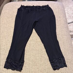 Urban Outfitters Black Lace Trim Capri Leggings